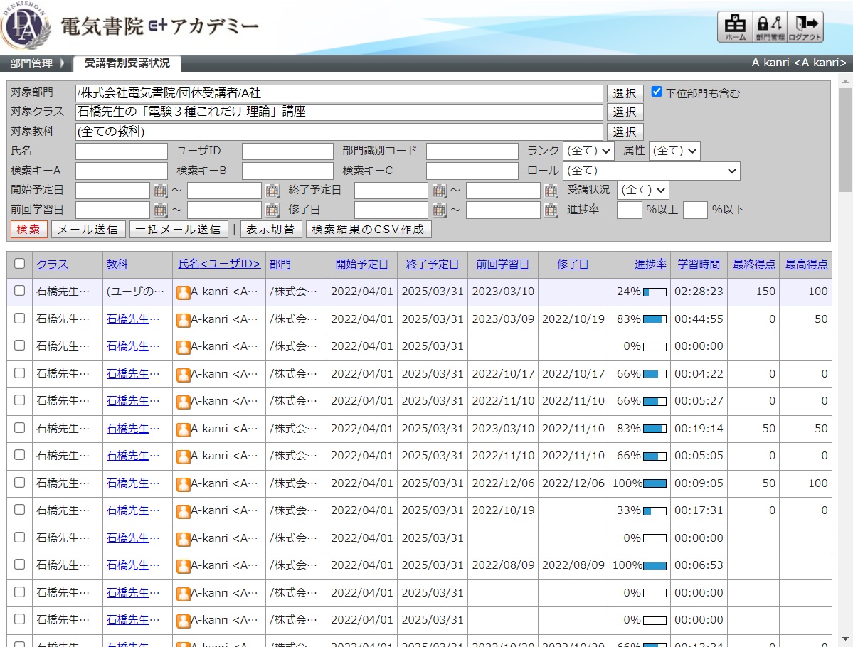 受講者別受講状況